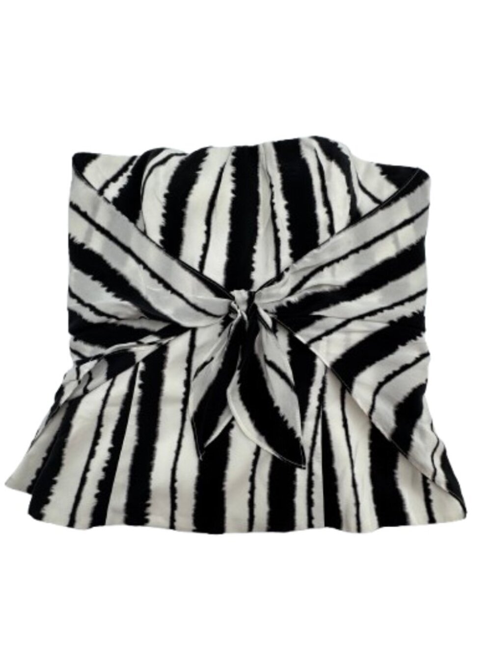 White House Black Market Black & White Strapless Tie-Front Corset Size 4 - Picture 5 of 8